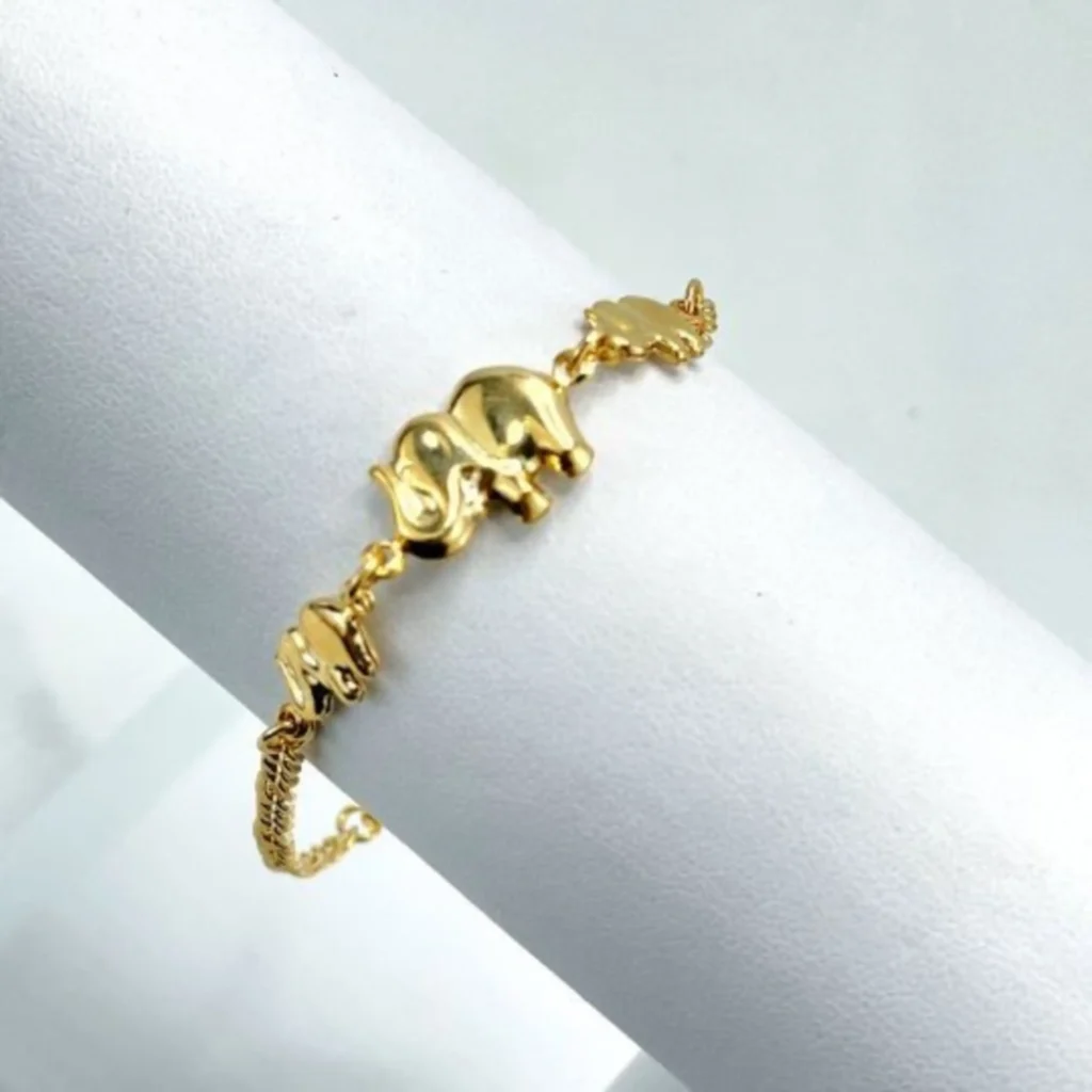 دستبند طلا بچگانه با پلاک فیل