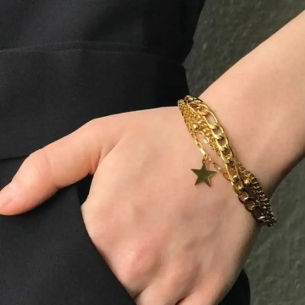 دستبند طلا دخترانه مدل جدید طرح ستاره