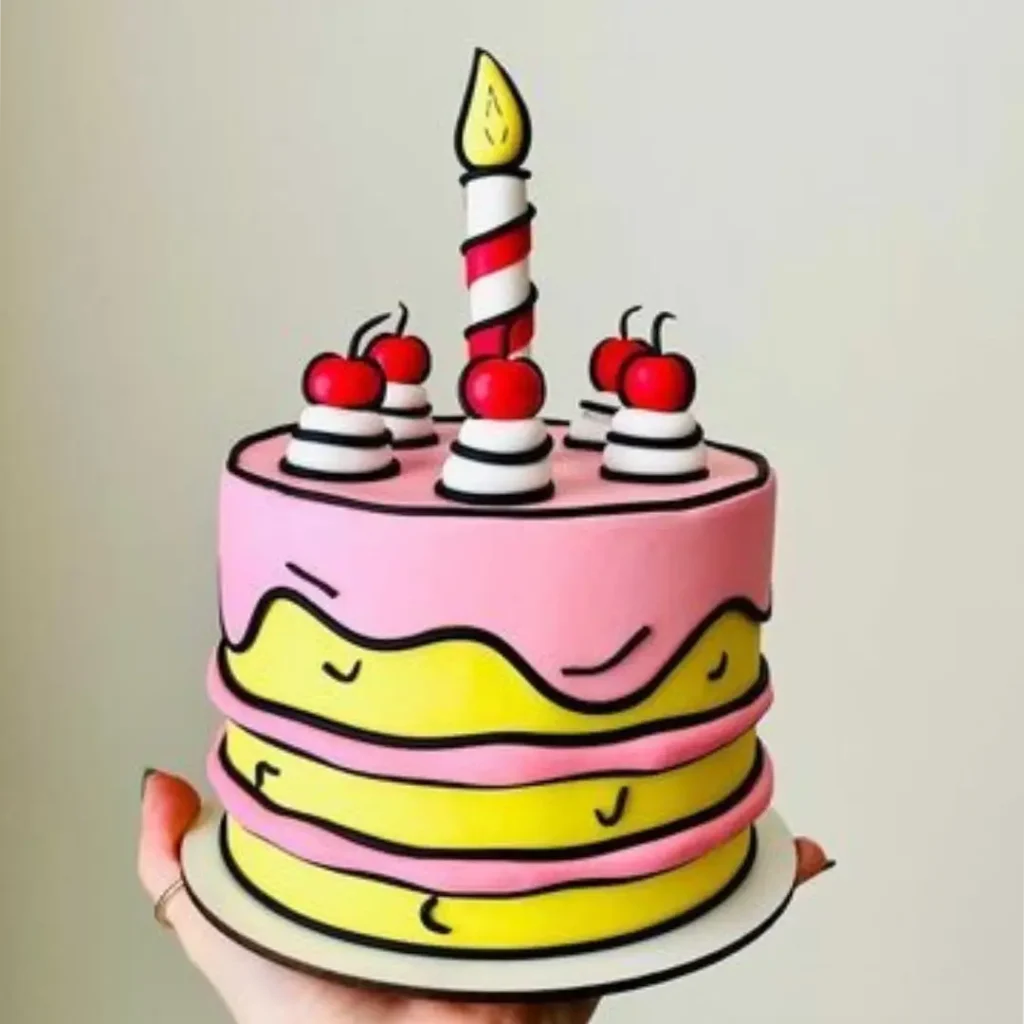 کیک و شمع کارتونی