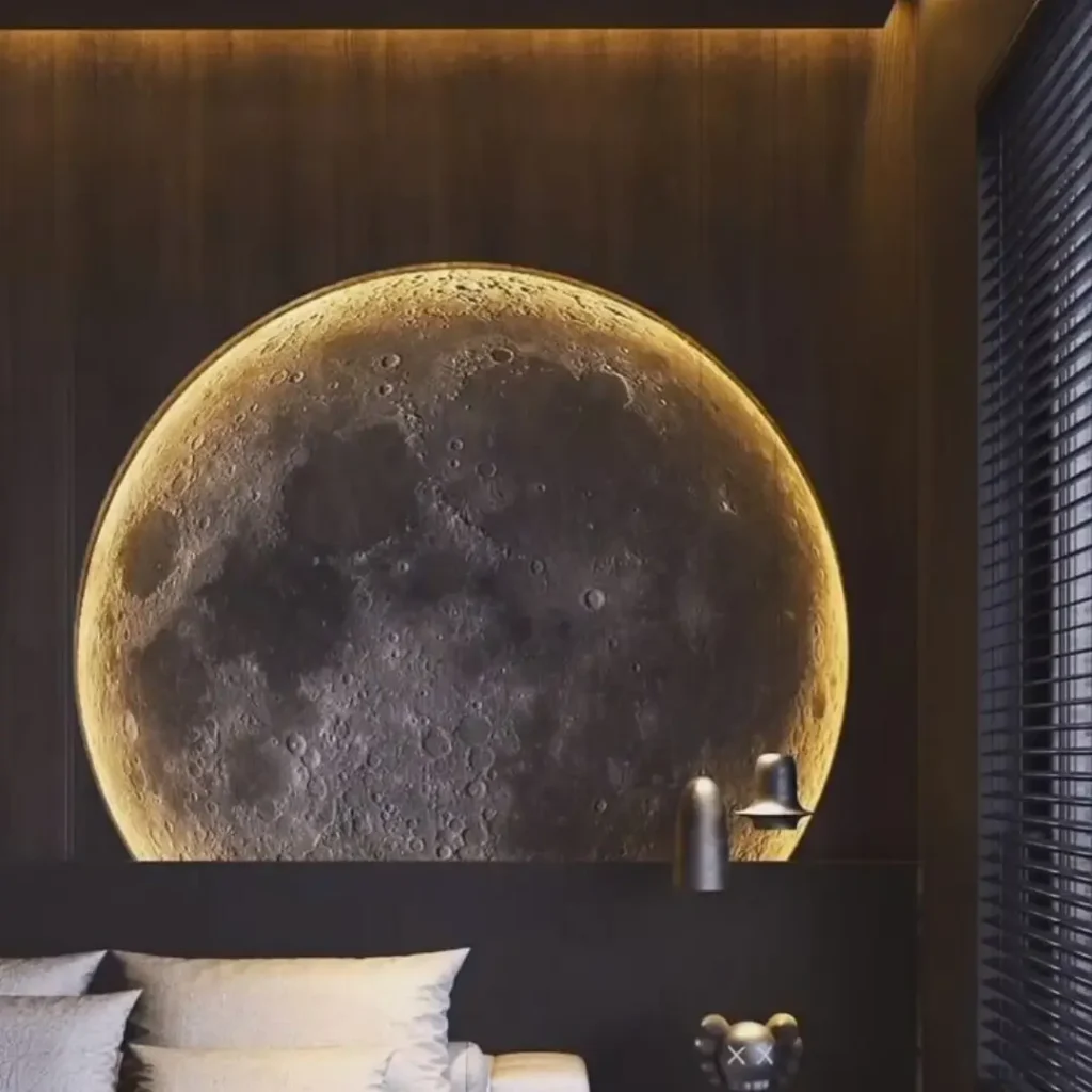 دیوار سه بعدی طرح ماه