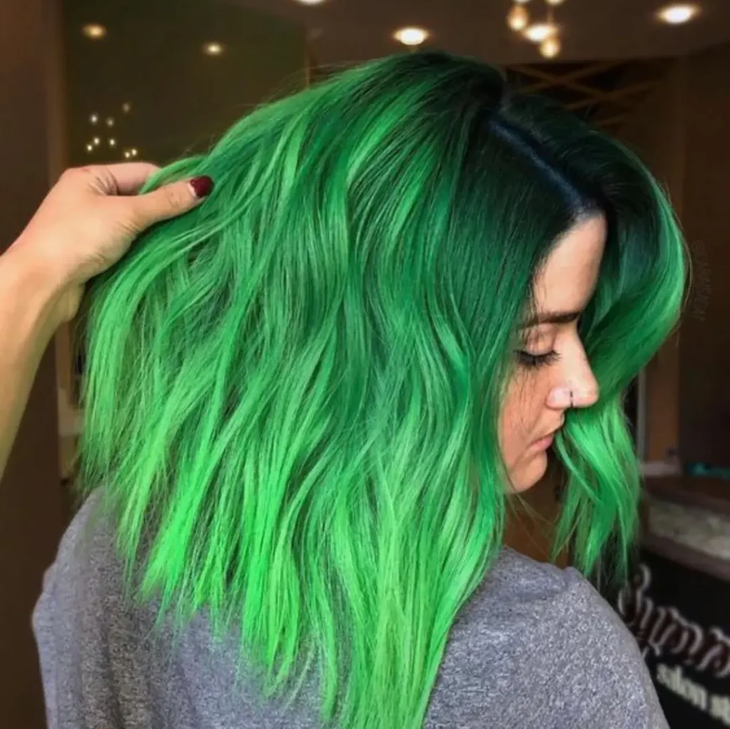 جذاب ترین رنگ مو دخترانه سبز رنگ