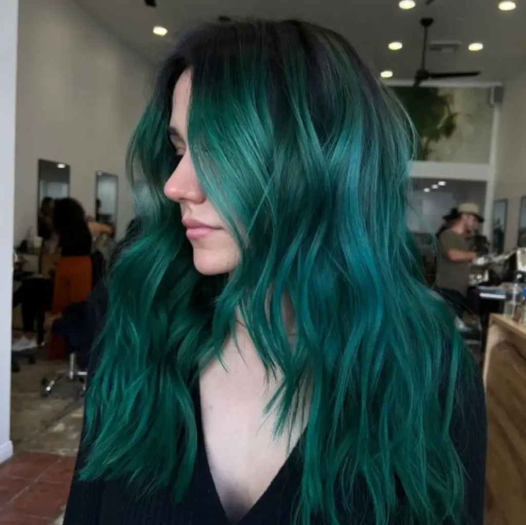 رنگ مو سبز دخترانه
