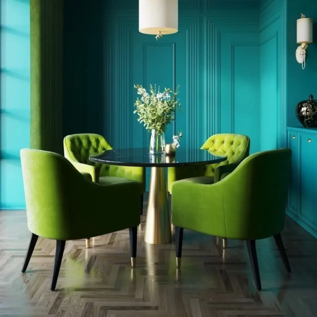 بروزترین مدل های میز نهارخوری سبز رنگ