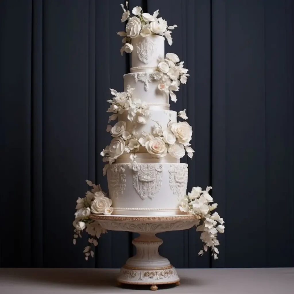 کیک عروسی با دیزاین گل