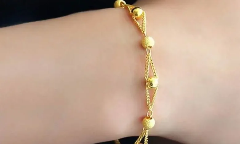 دستبند طلا زنانه طرح گوی برنادو